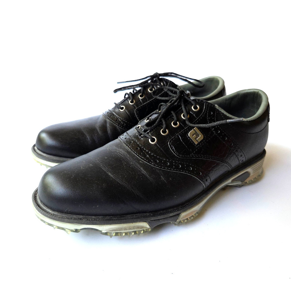 FootJoy Womens Golf Shoes Size 8.5 Black Leather Saddle #53678 Spikes